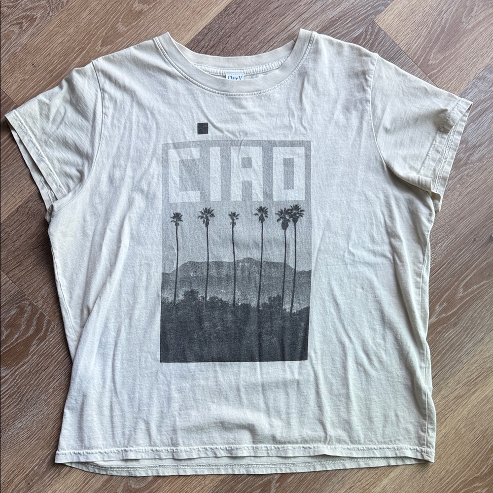 Clare V Cream Graphic Tee